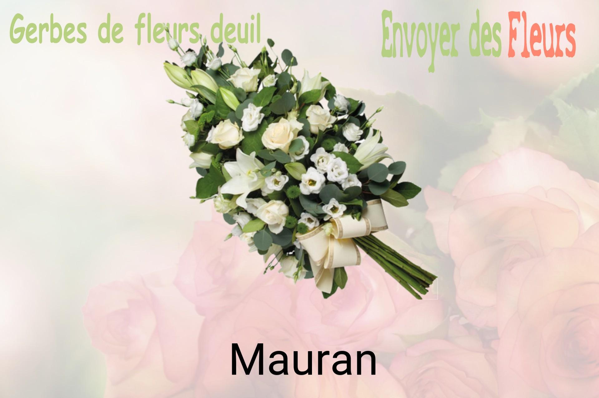 Gerbe de fleurs de deuil livrée à Mauran